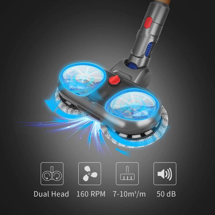 Насадка для миття підлоги DrRobor для Dyson V12 Detect Slim, знімний бак та 12 моп, сумісна з Dyson V12 Slim