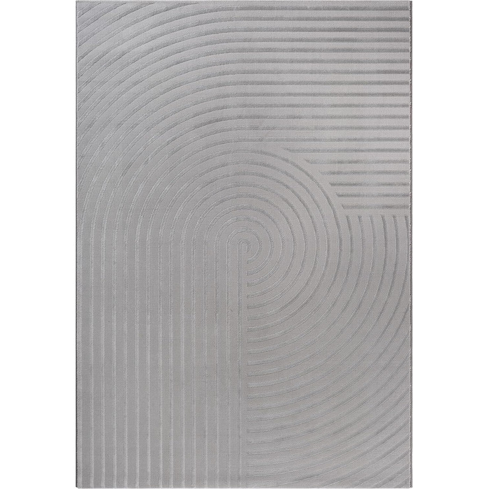 Килим Knight Luxuriöser Wohnzimmerteppich: Елегантний килим для вітальні з коротким м'яким ворсом, 3D-ефект, сірий, 80 x 150 см