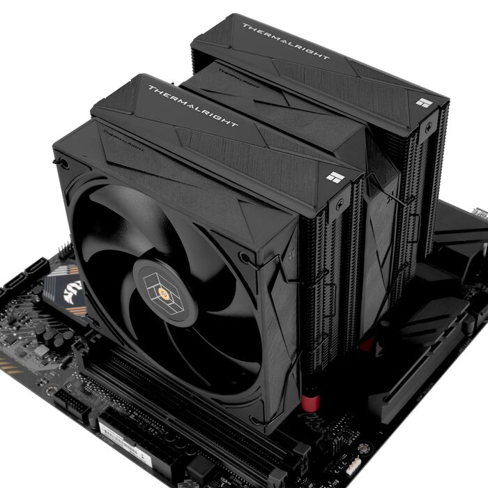 Кулер для процесора Thermalright Royal Pretor 130 Ultra White, двовежевий повітряний охолоджувач, 7 теплових трубок, сумісність з AM4/AM5, Intel LGA1851/1700/115x/2011, білий