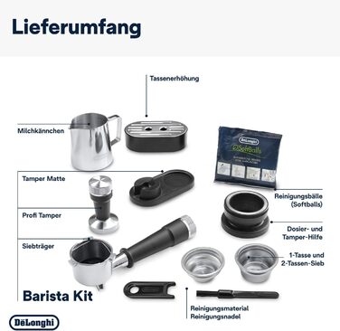De'Longhi La Specialista Arte EC9155.MB Portafilter Espresso Machine, Espresso Machine with Grinder, 8 Grind Settings, 15 Bar, 3 Temperatures, Milk Frothing Wand, 1300 W, 1.5 L Tank, Stainless Steel/Black including Barista Kit. No Cold Brew Function. Espresso Machine Stainless Steel/Black