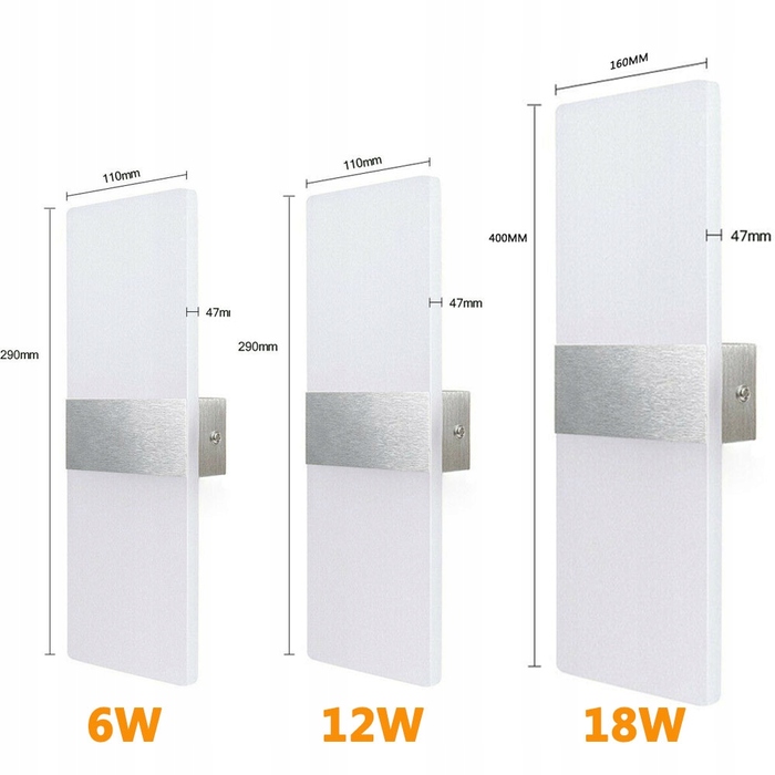 Сучасний настінний LED-бра 12 Вт для інтер'єру, холодне біле світло