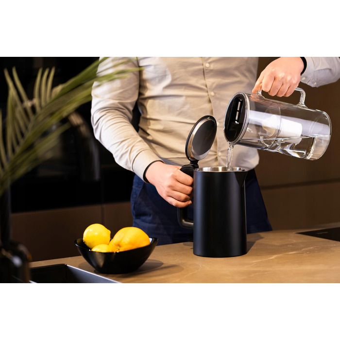 Скляний фільтр-кувшин Wessper D2 BOROSILICATE 3л, чорний + 5 фільтрів