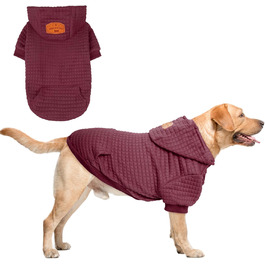 BEAUTYZOO Dog Hooded Sweatshirt for Small, Medium, and Large Dogs, Winter, Autumn, Warm Dog Clothes for Puppies, S, M, Dogs, Girls, Boys, Dog Sweater, Shirt, Hoodies with Pocket, (L (Back: 20