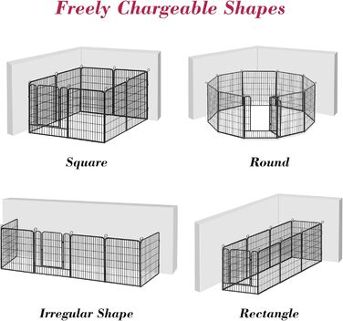 Металевий вольєр для собак, загон для собак на вулицю, вольєр для цуценят, міцний, для внутрішнього та зовнішнього використання, 38 панелей, 81,3 x 101,6 см