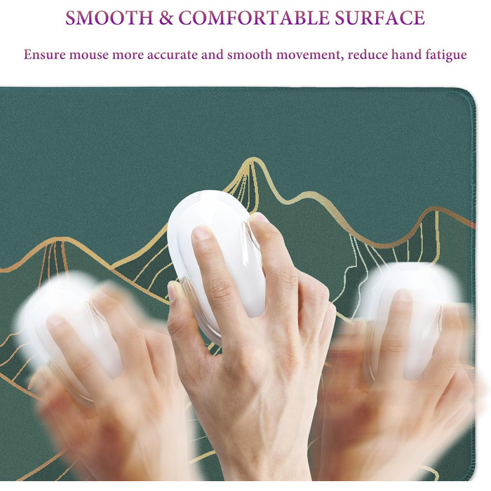 Килимок для миші HAUTOCO Gaming XXL 800x300 мм, чорний, з абстрактним дизайном гори, антиковзаюча гума, для комп'ютера