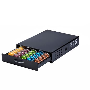 Тримач для капсул Nespresso Vertuo, 50 капсул, чорний, скляна рамка