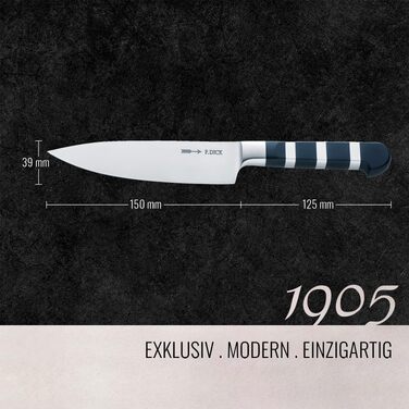 Кухонний ніж для овочів F. Dick 1905, лезо 15 см, нержавіюча сталь X50CrMoV15, твердість 56 HRC, арт. 8194715