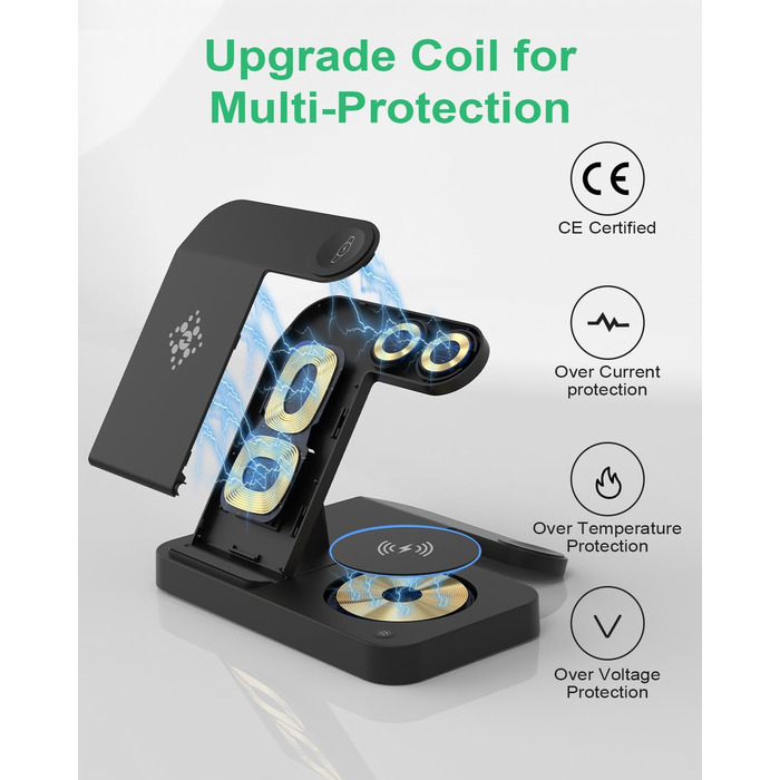 Бездротова зарядка 3-в-1 для Samsung Galaxy: годинники, смартфони, навушники