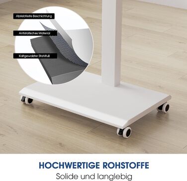 FITUEYES Rolling TV Stand - Mobile TV Cart for 32-75 inch Plasma/LCD/LED TVs - Adjustable Height, Swivel ±30°, Tilt 10°-40° - VESA 600x400mm - White