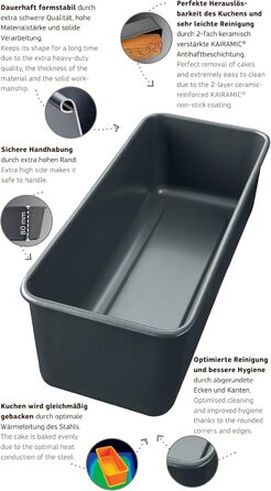 ORIGINAL KAISER King Cake Form La Forme Plus 25cm, enamel, black, 25 cm