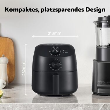 Фритюрниця Aeco Cube 2.0 Mini – компактна, 2 літри, без BPA, таймер 60 хв, антипригарне покриття, 80% менше олії, енергоефективна, з автовимкненням