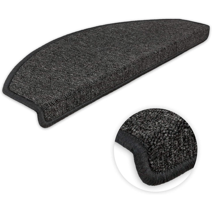 Kettelservice-Metzker Rambo Step Mats - Anthracite (15-Piece Set, Half-Round)