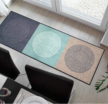 Килимок для входу Salonloewe Nestor 50x75 см, сіро-м'ятний, прямокутний, миючий