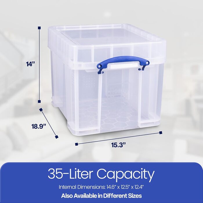 Прозора пластикова коробка для зберігання Really Useful, 35 л, XL