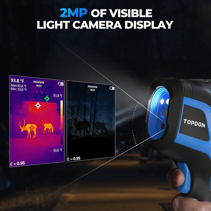 Тепловізор TOPDON TC005: 240x240 IR, -20°C до 450°C, 15 годин роботи, для діагностики, HVAC, виявлення витоків