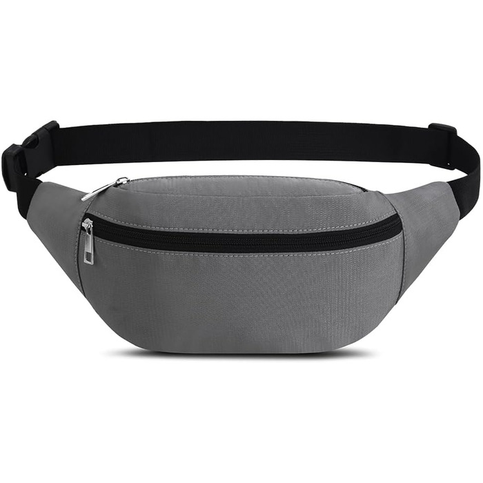 Спортивна поясна сумка на пояс, водонепроникна, сіра. Для чоловіків та жінок. Підходить для прогулянок з собакою, бігу, тренувань, подорожей та активного відпочинку. З міцного нейлону.