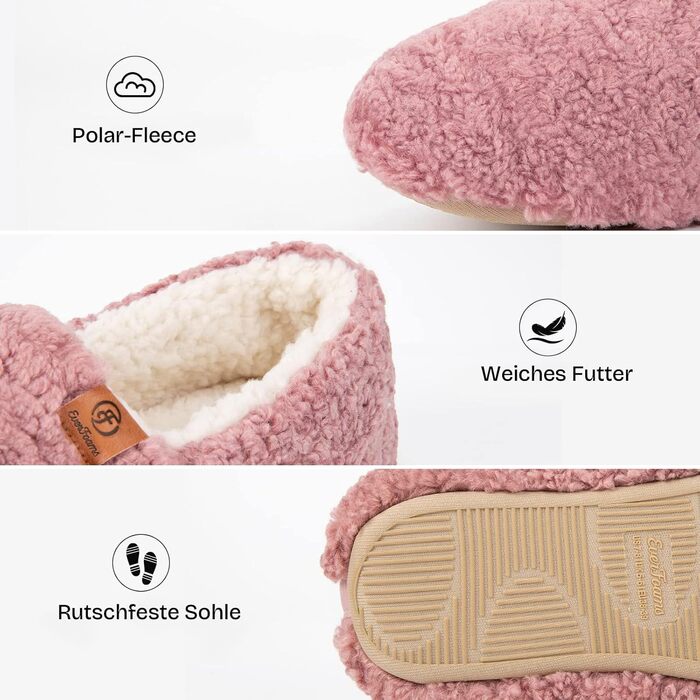 Жіночі теплі халапи EverFoams з м'якою устілкою Memory Foam, замкнуті, рожеві, 38/39 EU