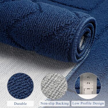 Килимок для дому та вулиці 50x80 см, миючий, вологостійкий, антиковзкий, для входу, порогу, патіо, галереї, саду (60 x 180 см, синій)