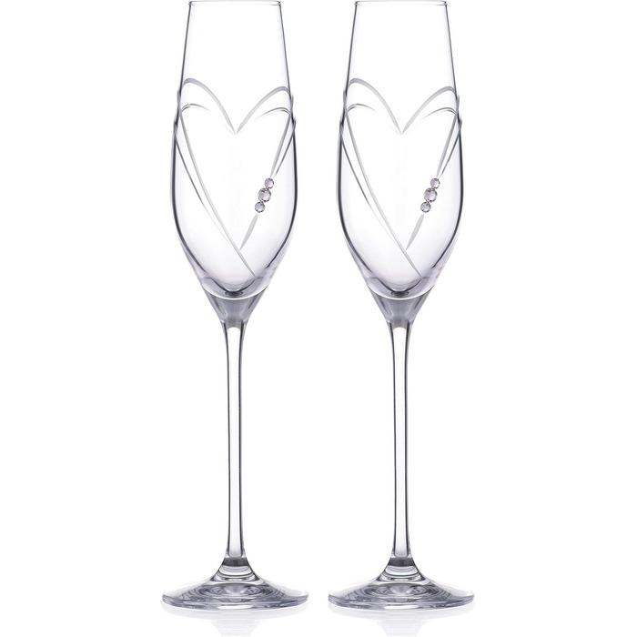 Кілька келихів для шампанського та просекко 'Серця' зі Сваровскі Swarovski - пара