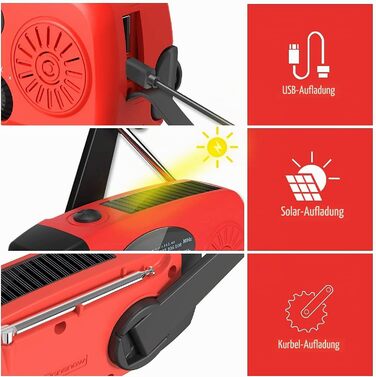 Сонячна радіостанція iRonsnow з ручним заводом, LED-ліхтарик, 2000mAh AM/FM, USB-зарядка для походу, кемпінгу, екстрених ситуацій