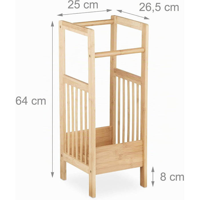 Підставка для парасольок Relaxdays з натурального бамбука, 26.5 x 25 x 64 см