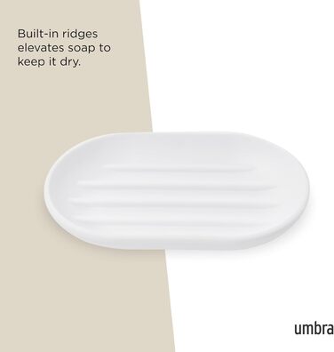 Seifenschale Umbra Touch, овальна, з Soft Touch покриттям, біла, 14 x 9 x 2 см