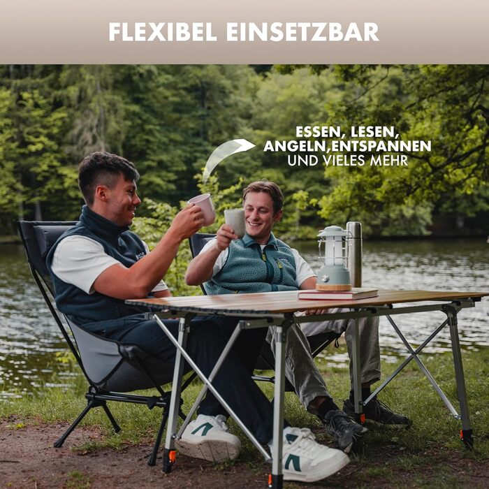 Кемпінговий стілець NaturBummler Cloud Sit Light - складаний, ультралегкий (2.65 кг), дихаючий, з сумкою, витримує 120 кг - для саду, риболовлі, відпочинку (Сірий)