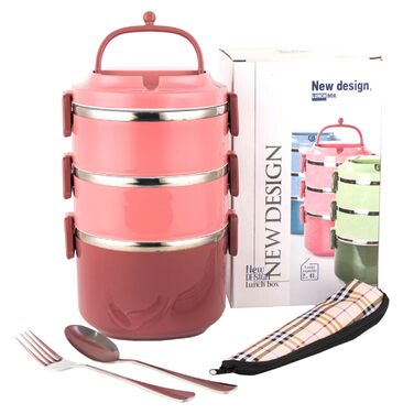 SANQIAHOME Багатошарова складана ланчбокс з нержавіючої сталі, не протікає