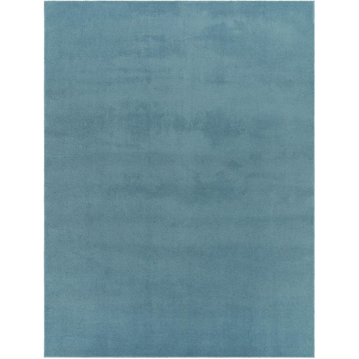 Килимок для вітальні TT Home Kurzflor: короткий ворс, антиковзаюча підкладка, однотонний, сучасний, машинне прання, світло-блакитний, 200x200 см