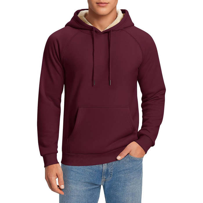 Капюшонний світшот Cavva для чоловіків: флісова тканина, захист від вітру та вологи, бавовна, теплий, армійного кольору (вишневий, XL)