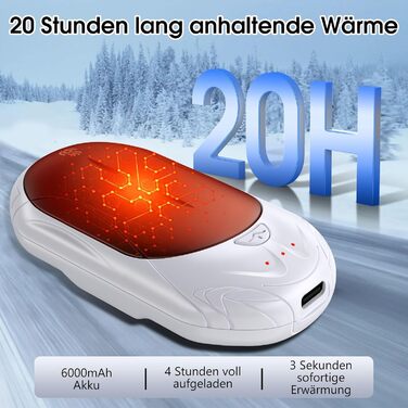 Електричні грілки для рук OUTJUT, 6000mAh, 3 режими нагріву, USB, 2 шт. - для спорту та подарунок