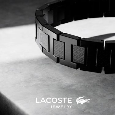 Браслет Lacoste METROPOLE з застібкою-кнебелем, чорний, чоловічий (petit piqué)