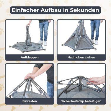 Клітка-вольєр для собак Pety - 100 x 60 см, мобільна переносна клітка з сумкою та кілочками - для відпочинку на природі та вдома - аксесуари для собак, подорожей та кемпінгу, колір антрацит