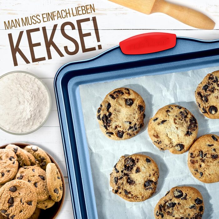 Набір форм для випічки Nutrichef 10 шт. з антипригарним покриттям – для випікання солодкого (печиво) та солодкого (піца). Набір форм з вуглецевої сталі, без PFOA та PTFE, з силіконовими ручками (круглі/квадратні сковорідки)