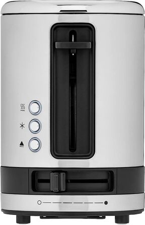 WMF Kitchen Mini 1-Slice Toaster, Long Slot XXl-Toast, Mini Toaster with Roll Attachment, 7 Browning Levels, Overheat Protection, 600W, Matte Stainless Steel, Single
