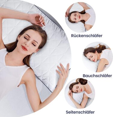 BedStory Pillow 40x80, 2-Pack Pillows 40x80 with Zipper, 2x950g Microfiber Pillows Adjustable in Height, Breathable Washable Sleep Pillows for Allergy Sufferers Side Sleepers, Oeko Certified 40x80 (2-Pack)