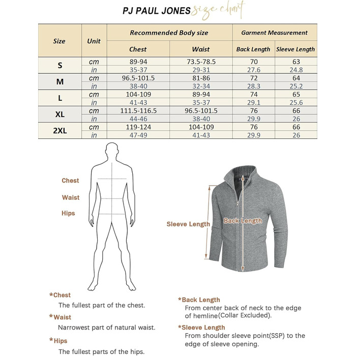 Кардиган чоловічий PJ PAUL JONES з рифленого в'язання, довгі рукави, зимова куртка, тонкий трикотаж, з коміром-стійкою та блискавкою, колір морської хвилі (S)