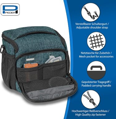 Сумка для камери PEDEA DSLR з водонепроникним чохлом (Petrol)