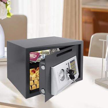 Електронний сейф Klein Tresor: вологостійкий, для зброї, боєприпасів, грошей, ювелірних виробів та документів, 4.6L, сірий