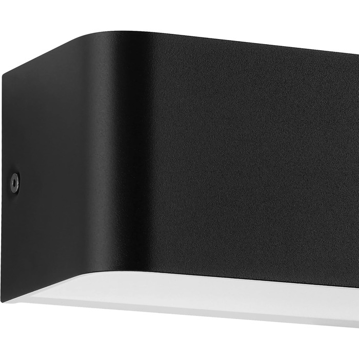 EGLO LED Wall Lamp Sania 5, 1-light wall lamp modern, minimalist, wall lighting made of metal in white, plastic in satin finish, LED bathroom lamp warm white, L, IP44 (36.5 cm, Black)