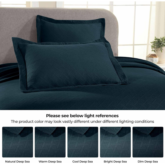 Набір постільної білизни Superior з ковдрою та наволочками, бавовна, розмір King Size, колір Deep Sea