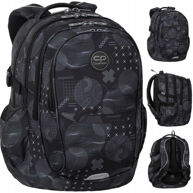 Шкільний рюкзак CoolPack багатокомпортний, чорний, 29 л, з відділенням для ноутбука