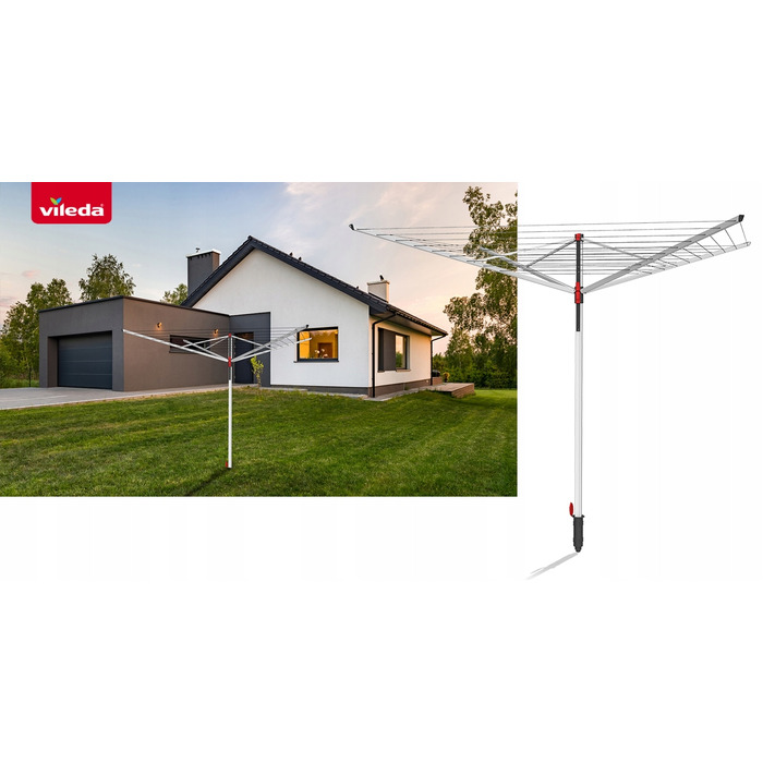 Садова сушарка для білизни Vileda Sun Lift XL, 50 метрів мотузок, комплект