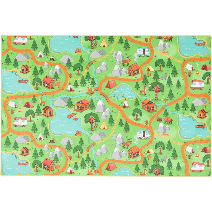 Дитячий килим Snapstyle для ігор, 200x300 см, прямокутний, з малюнком дороги, міцний та простий у догляді для дитячої кімнати та кемпінгу