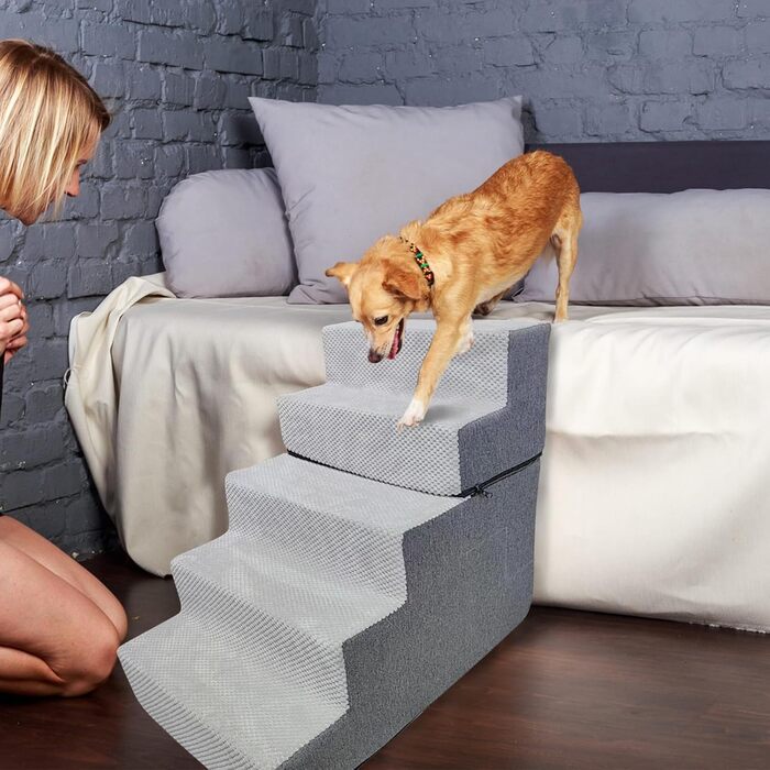 Сходинки для собак та котів Galatée - 5 сходинок, неслизькі, знімний та пральний чохол