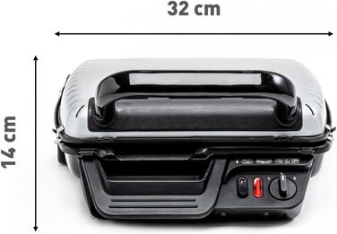 Tefal Contact Grill 2in1 GC3050 | Sandwich Maker | Folds out as a tabletop grill/BBQ with double grilling surface | Adjustable thermostat | Non-stick coated | 2000W | 38.3x21x38.8cm Single without baking function