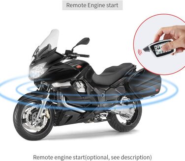 Двостороння сигналізація для мотоцикла EASYGUARD EM212 з LCD-пейджером, акумуляторним брелоком, ударним і мікрохвильовим датчиками, 12V
