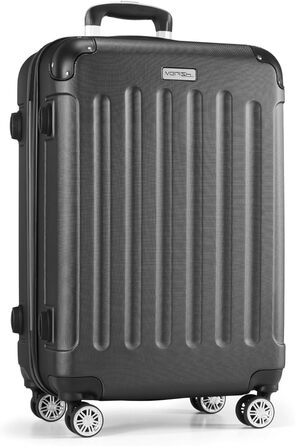 Чемодани Merish: 3-кільний набір валіз на коліщатках з жорстким корпусом у 9 кольорах (чорний, антрацитовий, L)