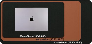 Підкладка на стіл двостороння антиковзаюча, килимок для миші та ноутбука, органайзер для офісу, штучна шкіра, 40 x 80 см / 80 x 40 см