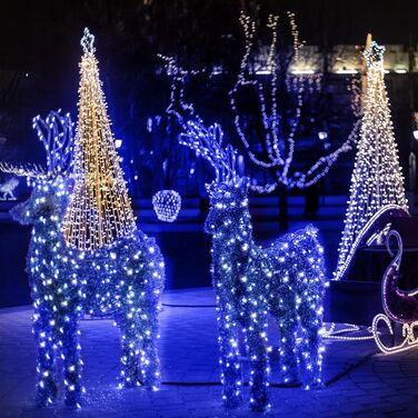 LED гірлянда WISD 13м, 200 LED, рожево-біла. Диммування, 12 режимів, таймер, EU штекер. Декор для ялинки, балкона, кімнати, саду.